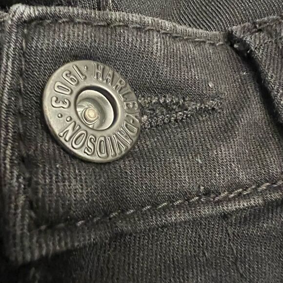 Women’s Harley-Davidson black patch denim jeans. Size 8.  Motorcyclecles. Women. - Picture 7 of 8
